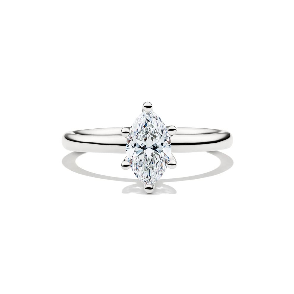 Diamond Marquise Solitaire Engagement Ring in 14K White Gold (1 ct.) – Image 1 of 5