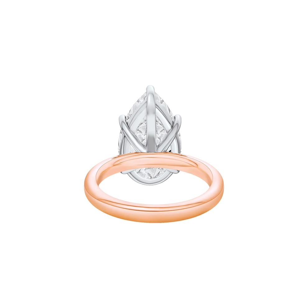 Lab Grown Diamond Pear-Shaped Solitaire Ring in 14K Rose &amp; White Gold (6 ct.) – Image 4 of 4