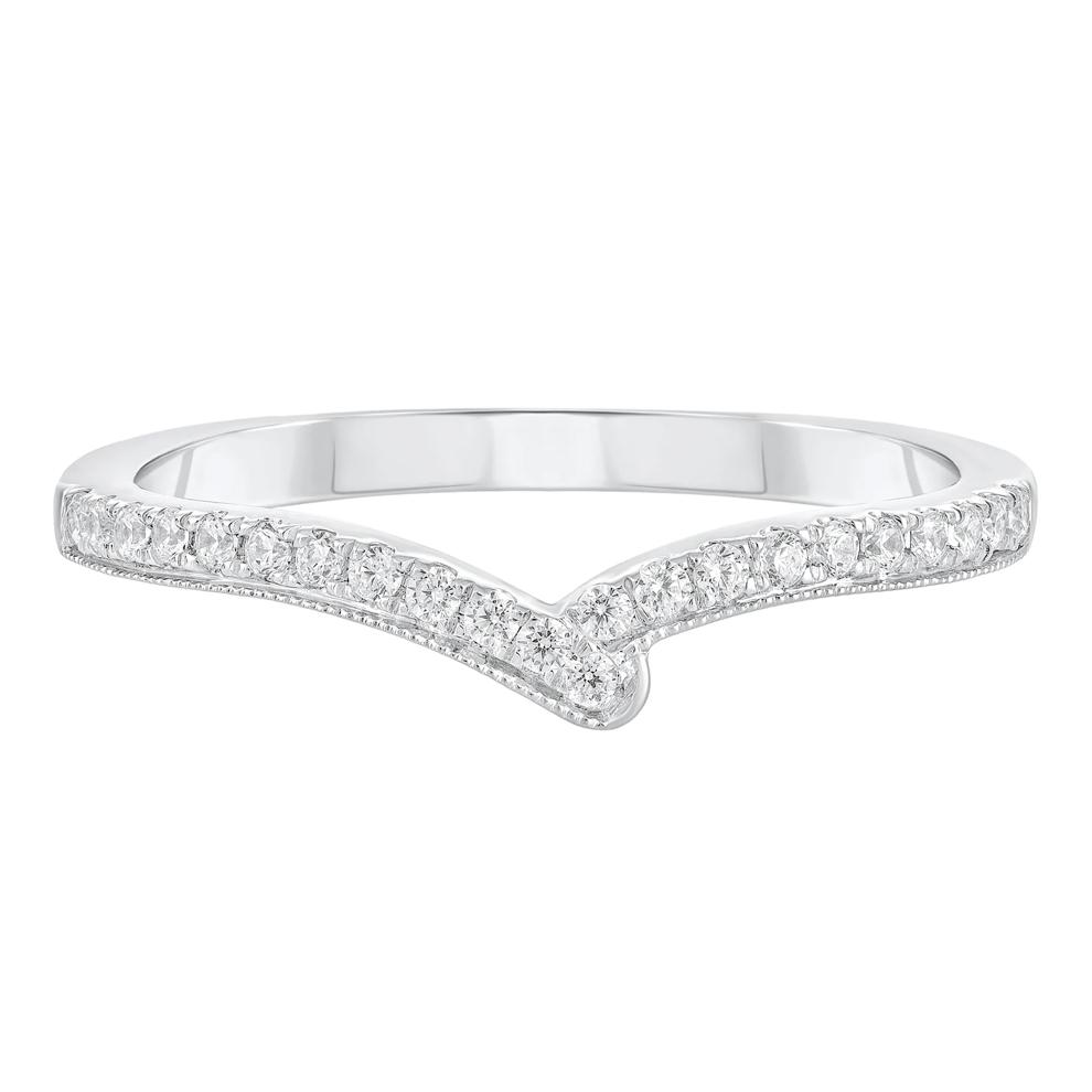Diamond Contour Band in 10K White Gold (1/7 ct. tw.) – Image 1 of 3