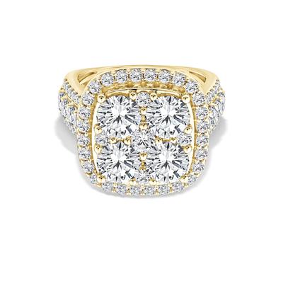 Lab Grown Diamond Halo Center Composite Engagement Ring in 10K Yellow Gold (5 ct. tw.)