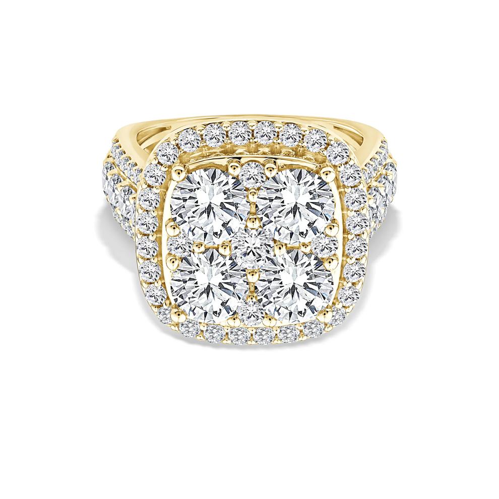 Lab Grown Diamond Halo Center Composite Engagement Ring in 10K Yellow Gold (5 ct. tw.) – Image 1 of 4