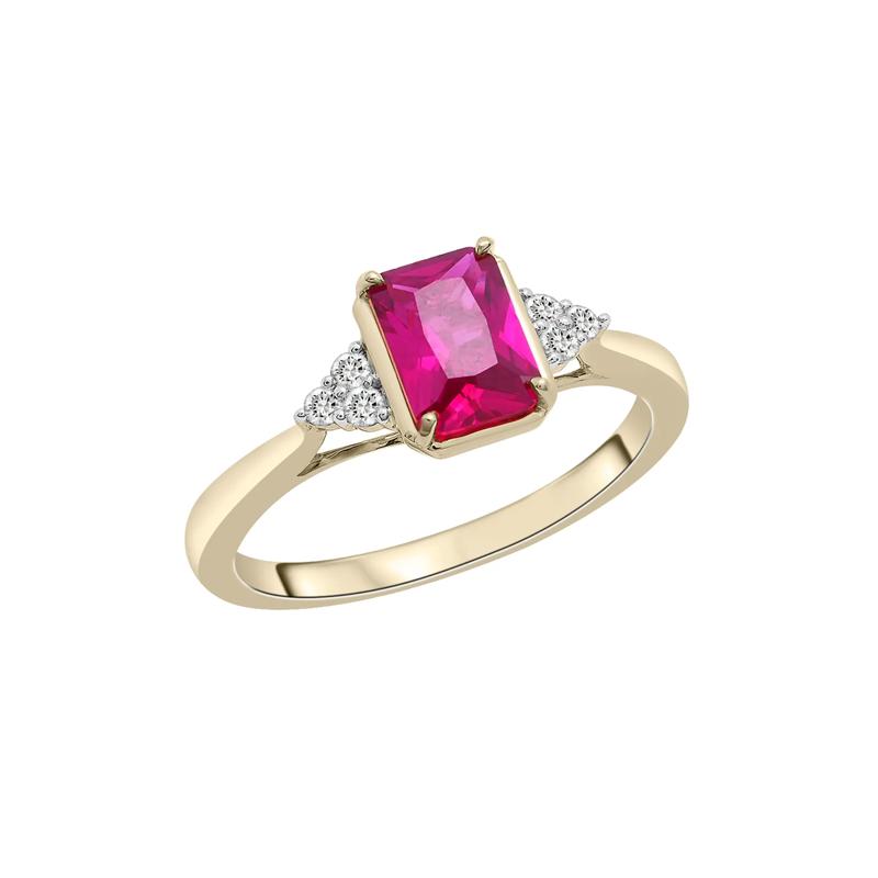 Lab-Created Ruby and Lab- Created White Sapphire Ring in Vermeil – Image 4 of 7