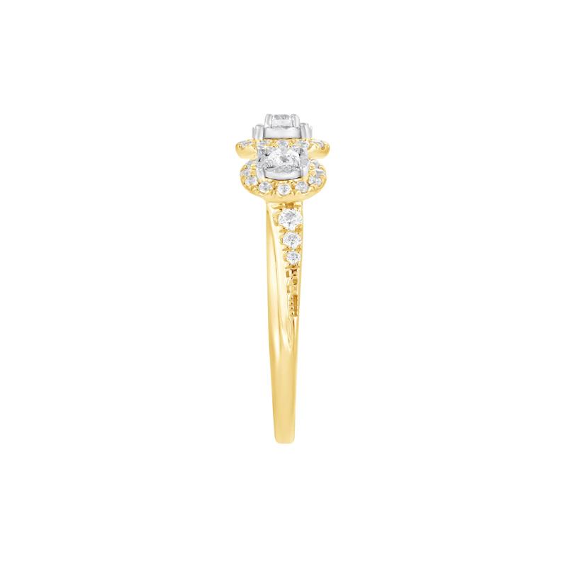 Diamond Three-Stone Engagement Ring in 10K Yellow Gold &#40;1/2 ct. tw.&#41; – Image 3 of 3
