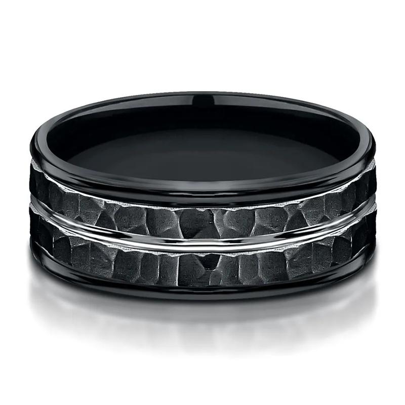 Men&#39;s Band in Black Cobalt, 8MM – Image 1 of 3