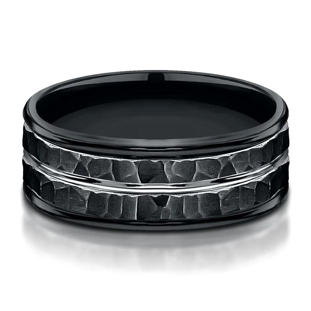 Men's Band in Black Cobalt, 8MM – Image 1 of 3