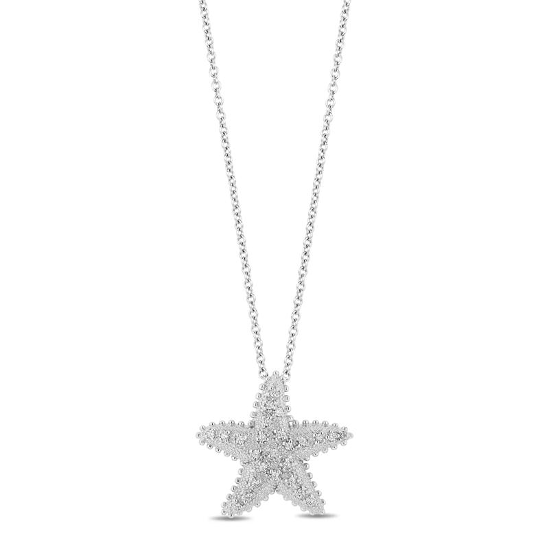 Ariel Diamond Starfish Necklace in Sterling Silver &#40;1/10 ct. tw.&#41; – Image 1 of 1