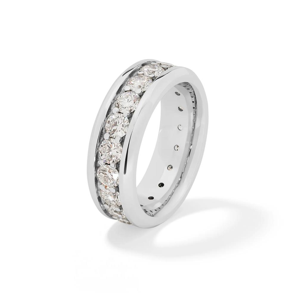 Men's Lab Grown Diamond Eternity Band in 10K White Gold (3 7/8 ct. tw.) – Image 4 of 4