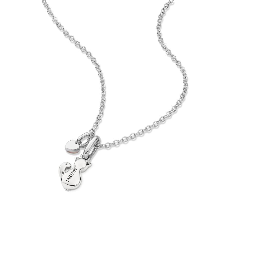 Lab Grown Diamond Accent Cat Pendant in Sterling Silver &amp; 10K Rose Gold – Image 5 of 5