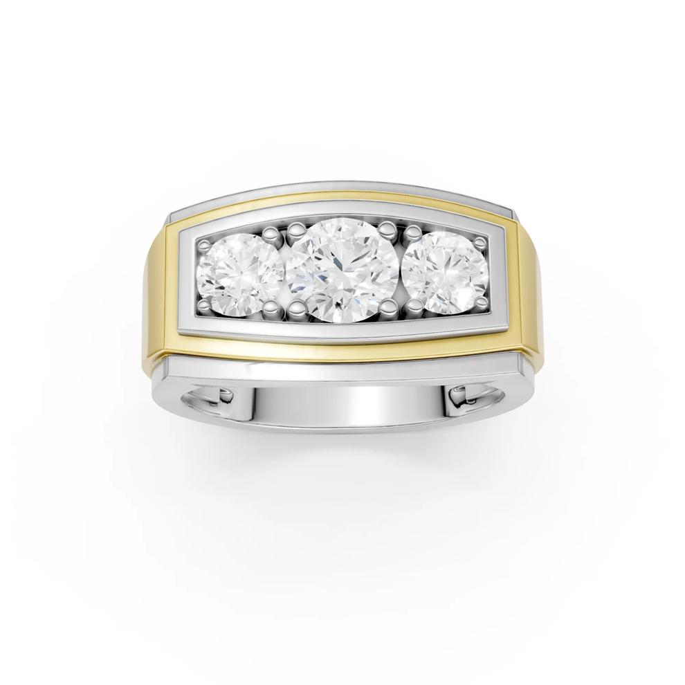 Men's Lab Grown Diamond Three-Stone Band in 10K White Gold (2 ct. tw.) – Image 1 of 4