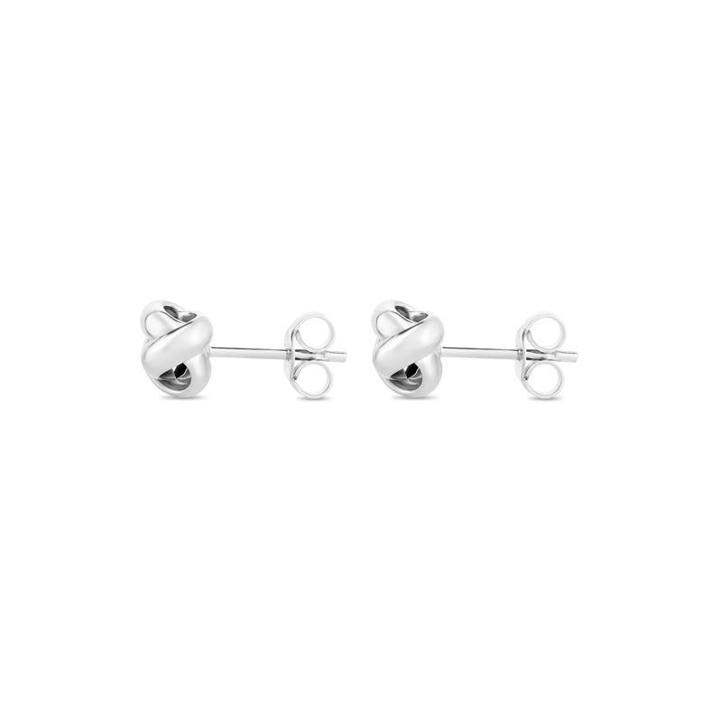 Love Knot Stud Earrings in 14K White Gold – Image 3 of 3