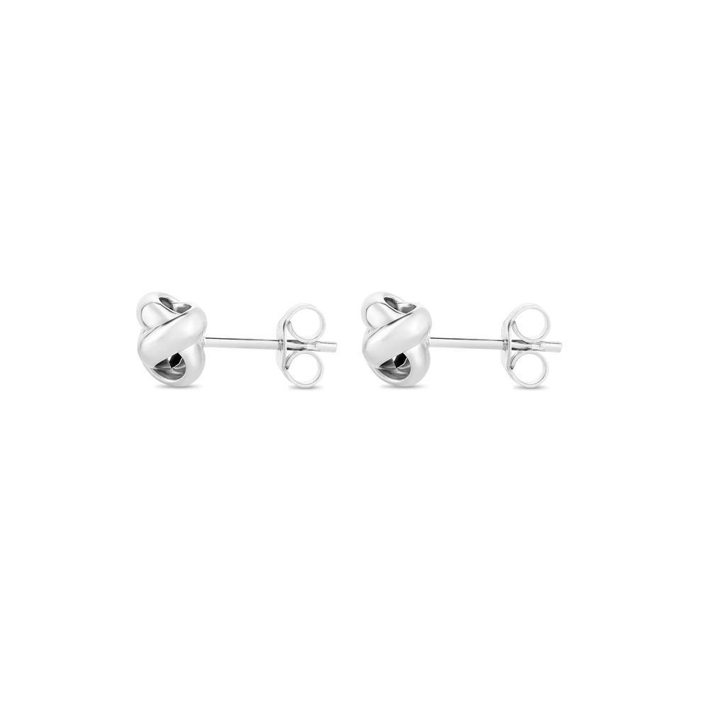 Love Knot Stud Earrings in 14K White Gold – Image 3 of 3