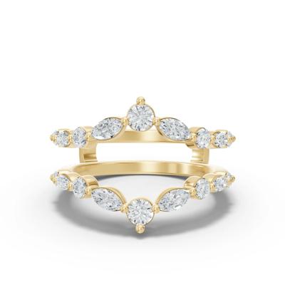 Lab Grown Diamond Marquise Insert Ring in 14K Yellow Gold (1 ct. tw.)
