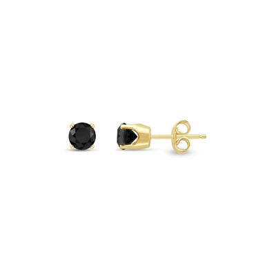 Black Diamond Stud Earrings in 14K Yellow Gold (1/2 ct. tw.)