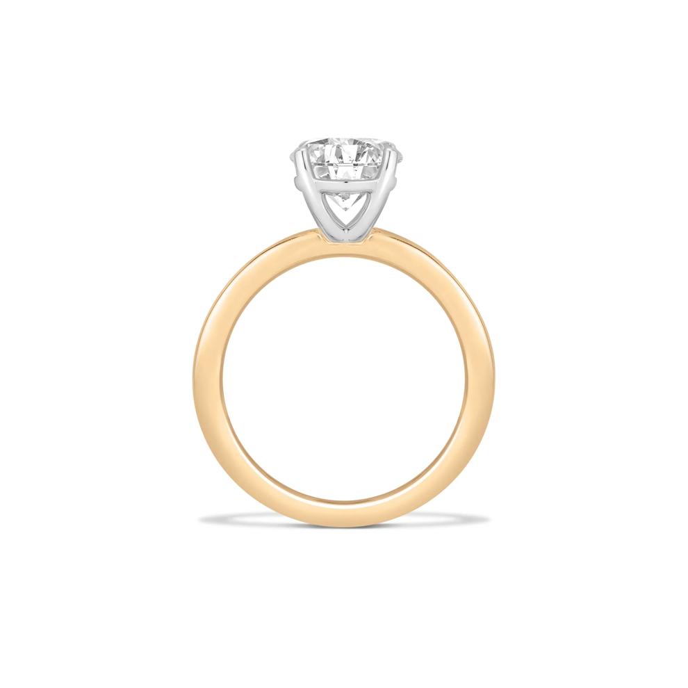 Lab Grown Diamond Oval Solitaire Engagement Ring in 14K Yellow &amp; White Gold (3 ct.) – Image 2 of 4