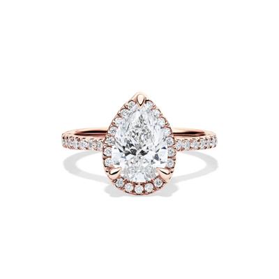 Perry Lab Grown Diamond Pear-shaped Engagement Ring in 14K Rose Gold (2 5/8 ct. tw.)