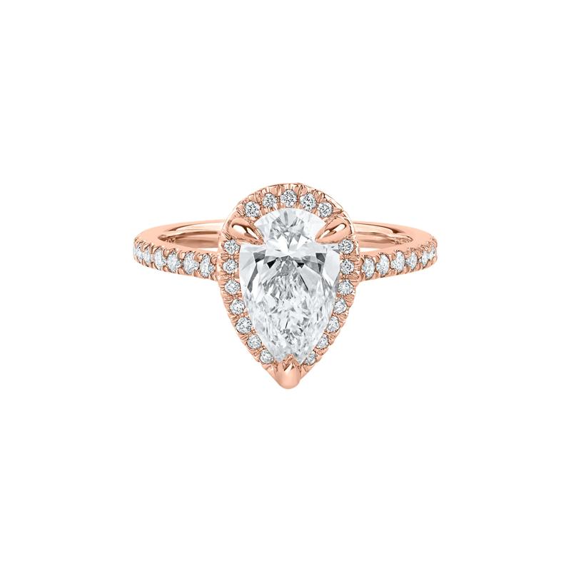 Perry Lab Grown Diamond Pear-shaped Engagement Ring in 14K Rose Gold &#40;2 5/8 ct. tw.&#41; – Image 1 of 5