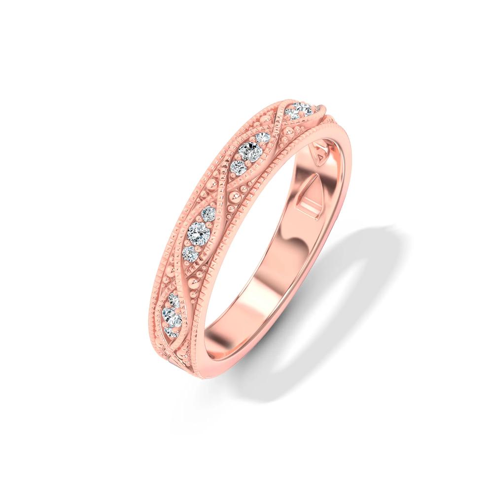Lab Grown Diamond Vintage Anniversary Band in 10K Rose Gold (1/7 ct. tw.) – Image 4 of 4