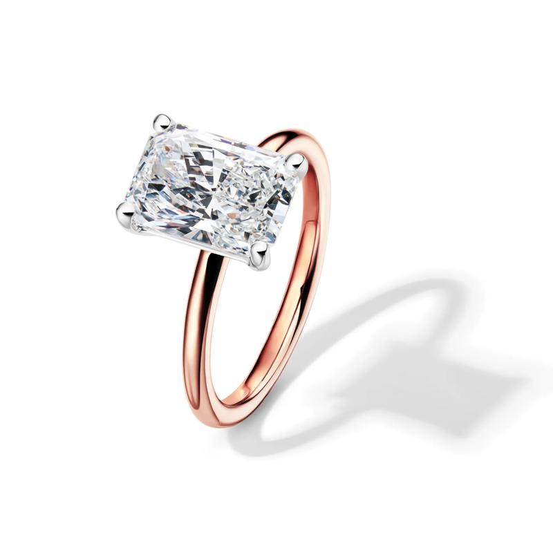 Lab Grown Diamond Radiant-Cut Solitaire Ring in 14K Rose Gold (3 ct.) – Image 4 of 4