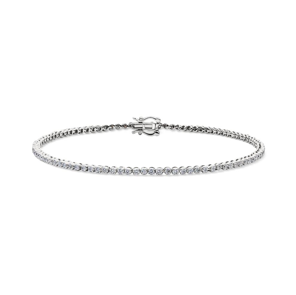 Lab Grown Diamond Tennis Bracelet in 14K White Gold (1 ct. tw.) – Image 1 of 2