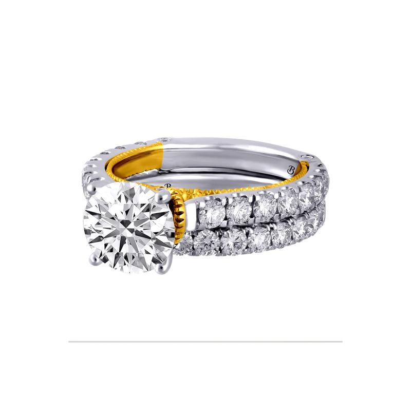 Natalia Lab Grown Diamond Bridal Set in in 14K White &amp; Yellow Gold &#40;4 ct. tw.&#41; – Image 4 of 7