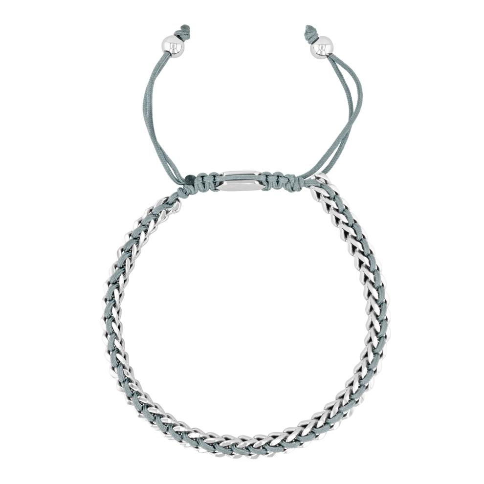 Men's Light Blue Cord Bolo Bracelet in Stainless Steel – Image 2 of 2