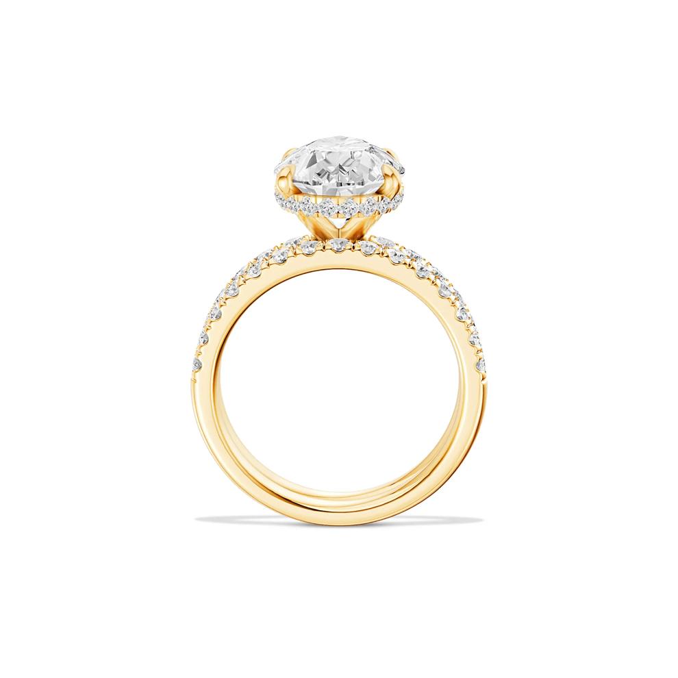 Lab Grown Diamond Pear-Shaped Bridal Set in 14K Yellow Gold (5 ct. tw.) – Image 4 of 6