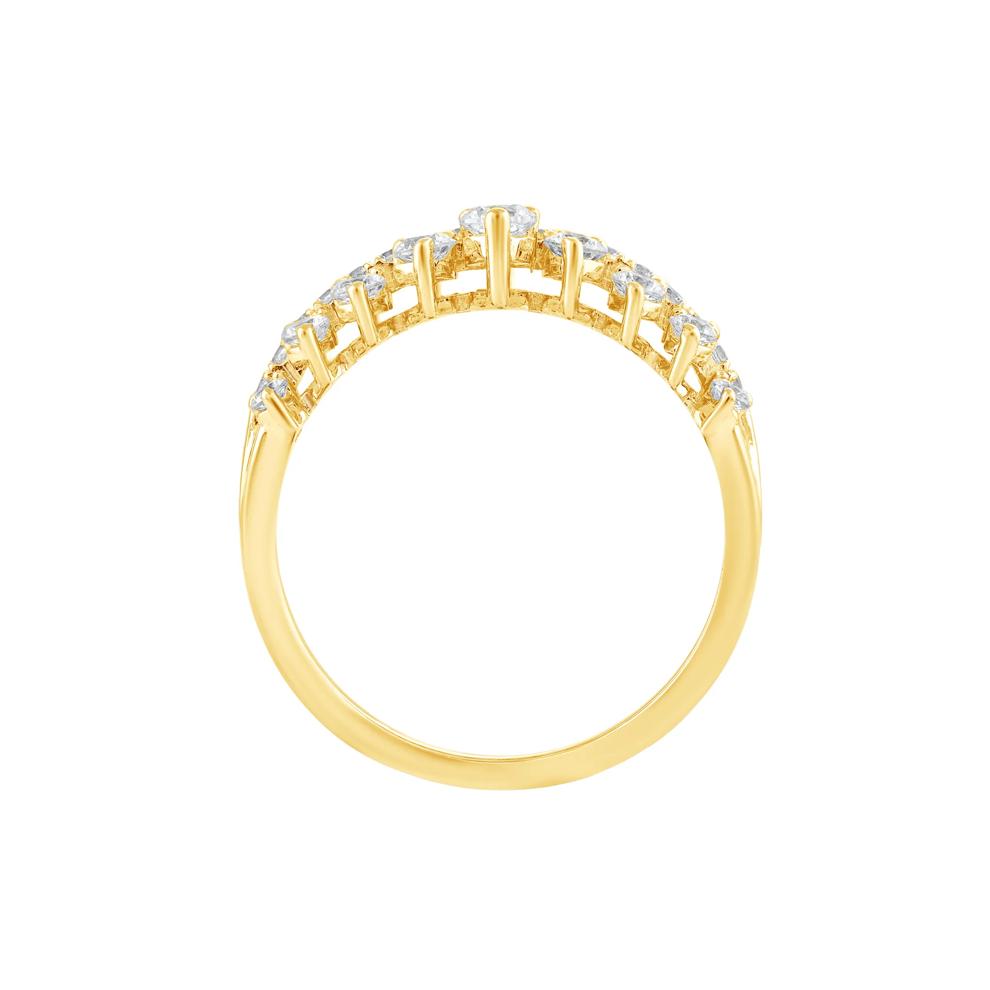 Diamond Pointed Multi-Row Band in 10K Yellow Gold (1 ct. tw.) – Image 2 of 3