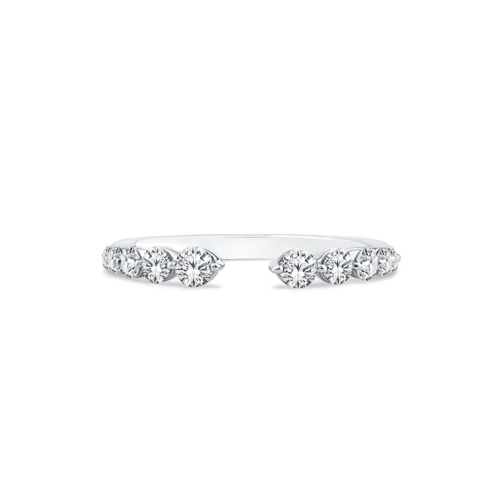 Lab Grown Diamond Round Open Cuff Anniversary Band in 14K White Gold (1/2 ct. tw.) – Image 1 of 4