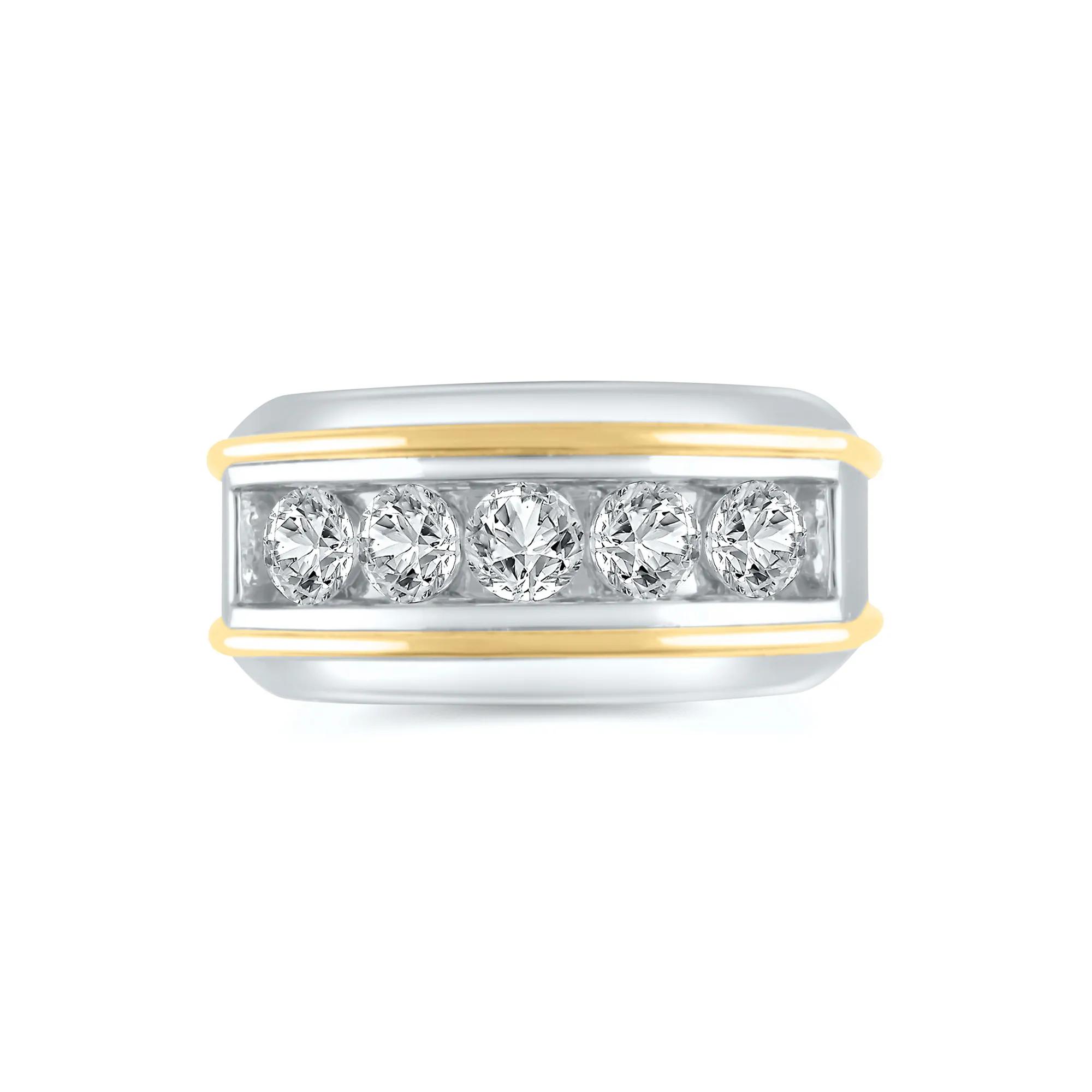Helzberg Lab Grown Diamonds Five-Stone Wedding Ring in 14K White
