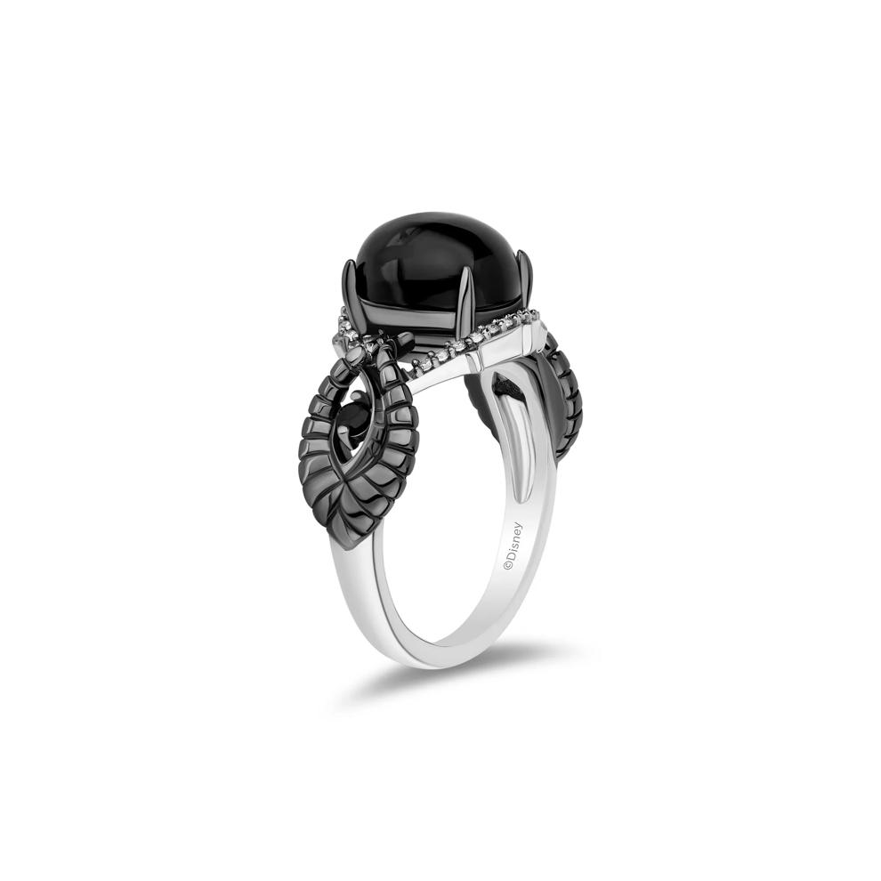 Maleficent Onyx and Diamond Ring in Sterling Silver (1/10 ct. tw.) – Image 3 of 4