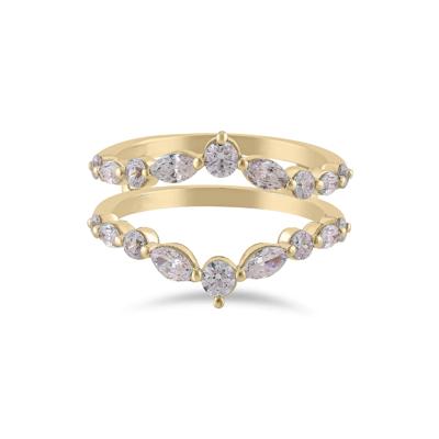 Lab Grown Diamond Marquise Insert Ring in 14K Yellow Gold (1 ct. tw.)