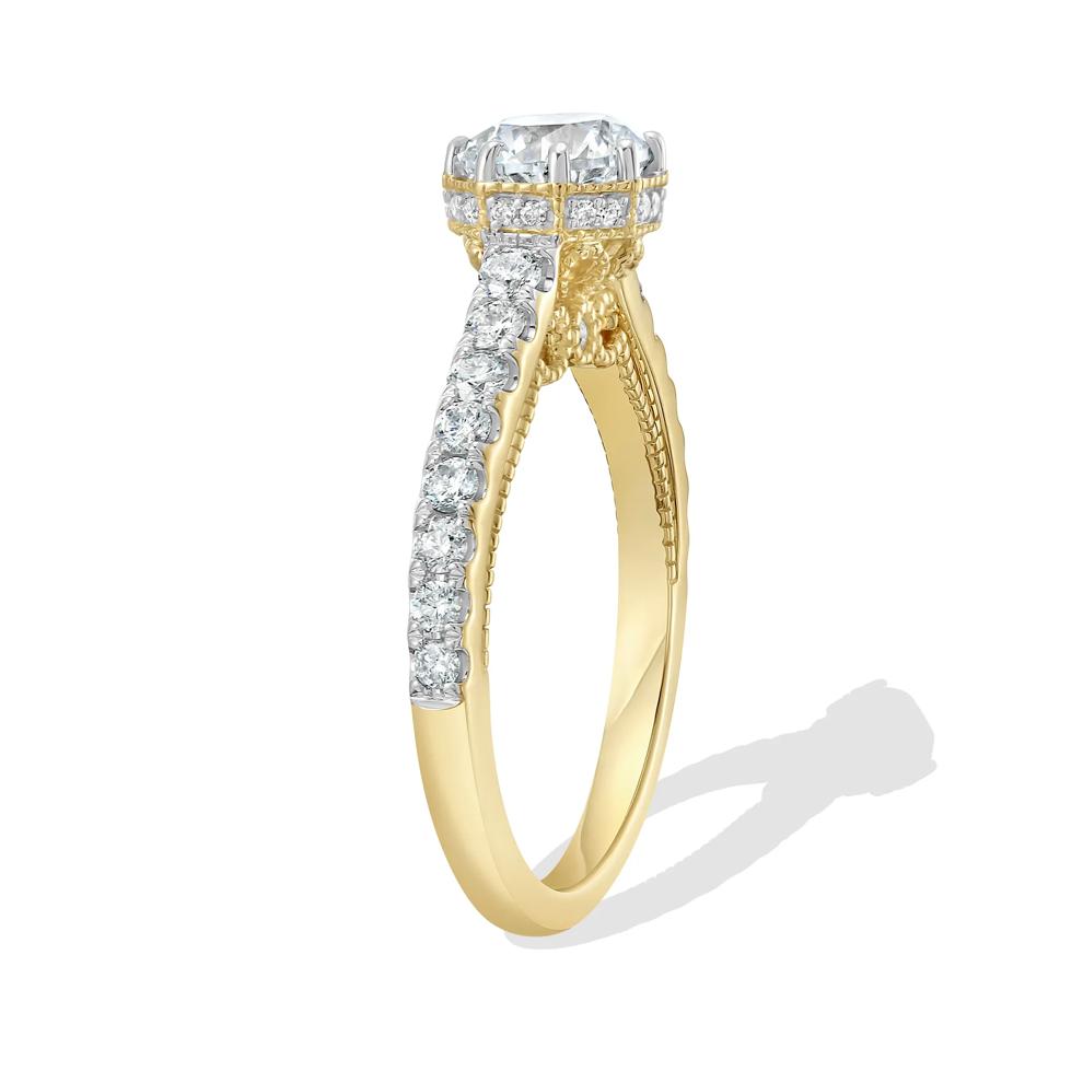 Diamond Round Engagement Ring in 14K Yellow Gold (1 1/2 ct. tw.) – Image 3 of 4
