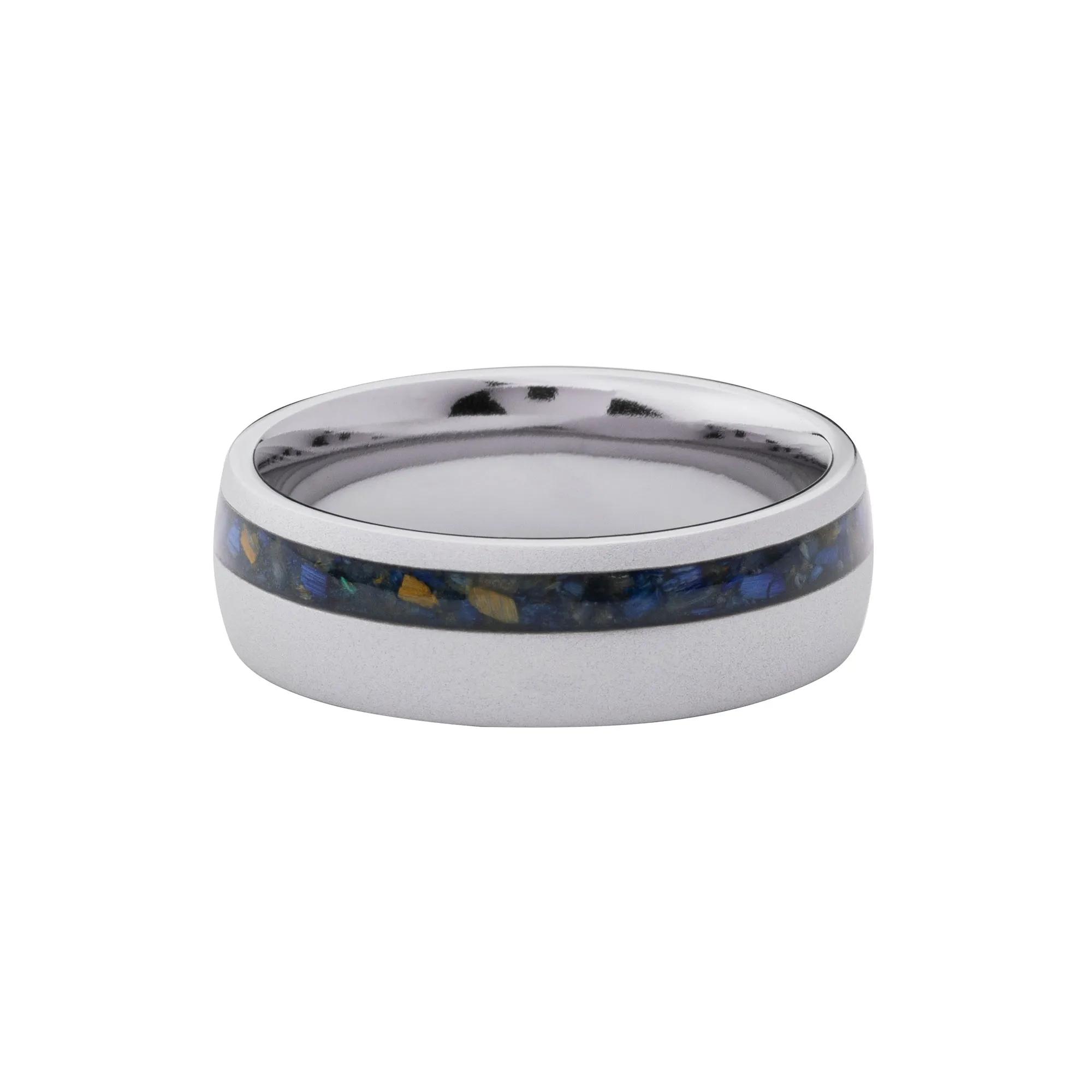 Lashbrook® Men’s Titanium & Blue Tiger’s Eye Wedding Band