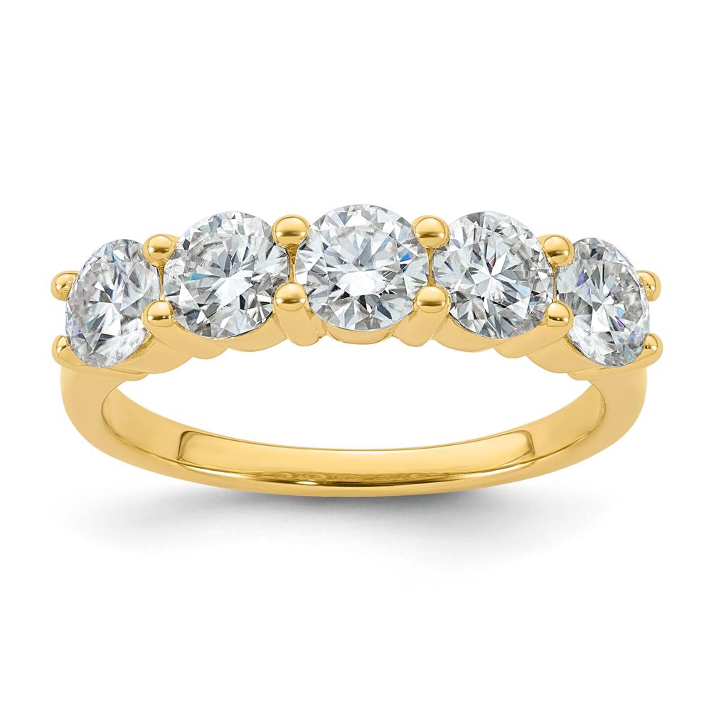 Lab-Created Moissanite Five-Stone Band in 10K Yellow Gold (1 3/5 ct. dew) – Image 1 of 3