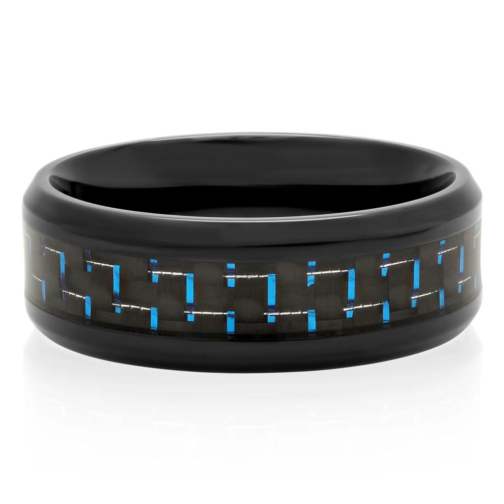 Men's Band in Carbon Fiber &amp; Stainless Steel, 8MM – Image 1 of 4
