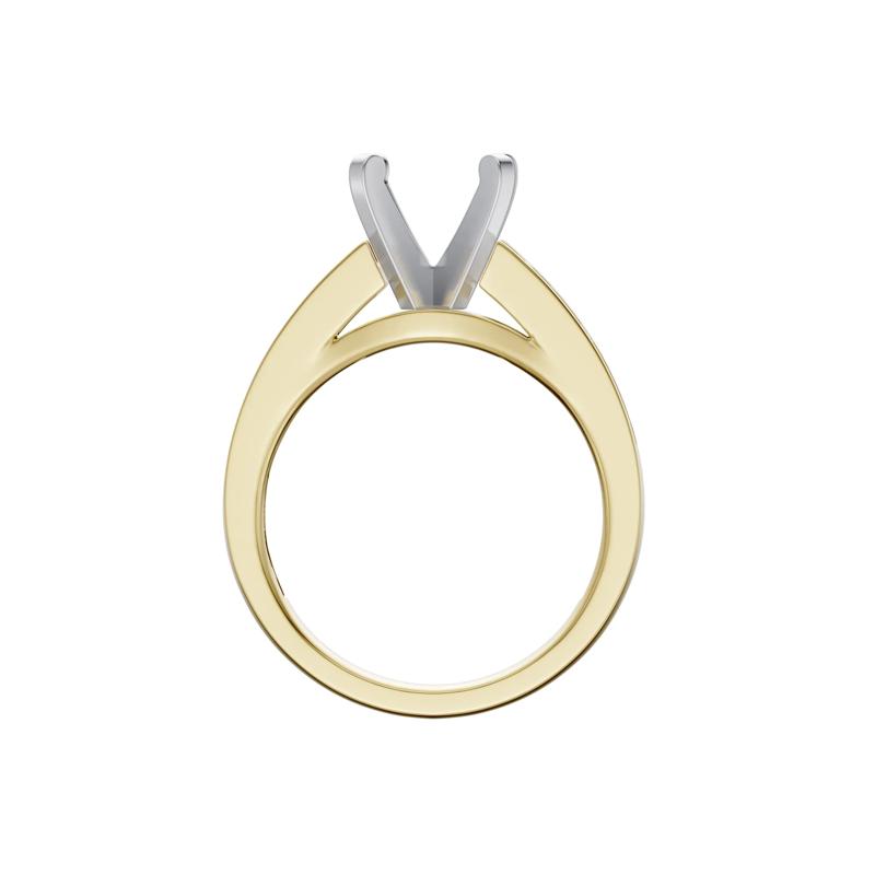 Lab Grown Diamond Channel-Set Semi-Mount Engagement Ring in 14K Yellow and White Gold &#40;1/3 ct. tw.&#41; &#40;Setting Only&#41; – Image 4 of 6