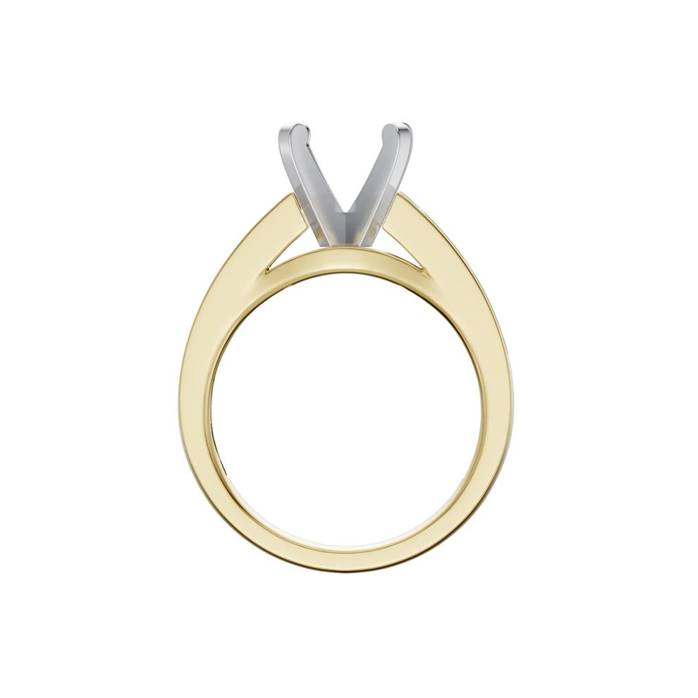 Lab Grown Diamond Channel-Set Semi-Mount Engagement Ring in 14K Yellow and White Gold (1/3 ct. tw.) (Setting Only) – Image 4 of 6