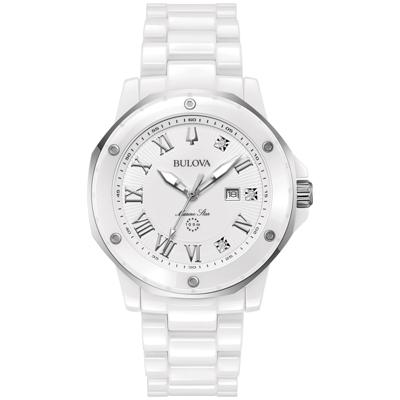 Ladies' Marine Star Watch in White Ceramic