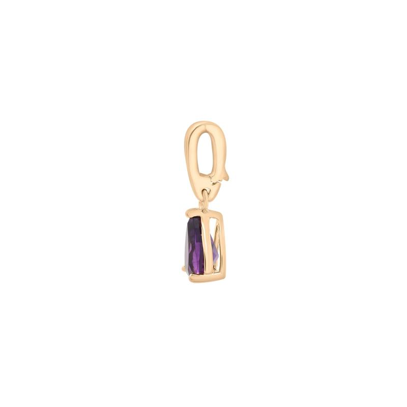 Amethyst Pear-Shaped Clip-On Pendant in Vermeil – Image 2 of 6