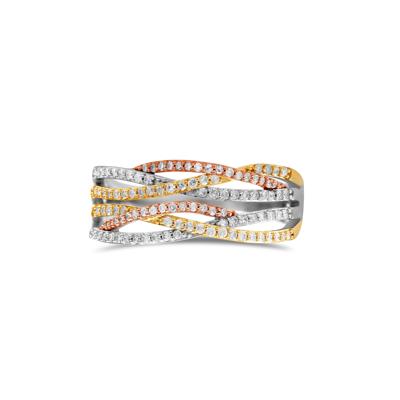 Diamond Flyover Ring in 10K White, Yellow and Rose Gold (1/3 ct. tw.)