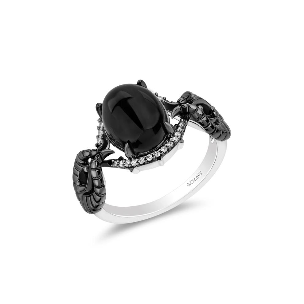 Maleficent Onyx and Diamond Ring in Sterling Silver (1/10 ct. tw.) – Image 4 of 4