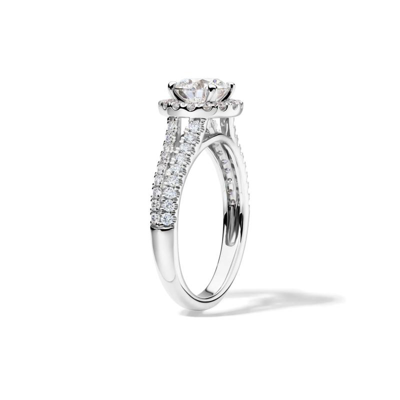 Lab Grown Diamond Halo Engagement Ring in 14K White Gold &#40;1 1/2 ct. tw.&#41; – Image 3 of 5