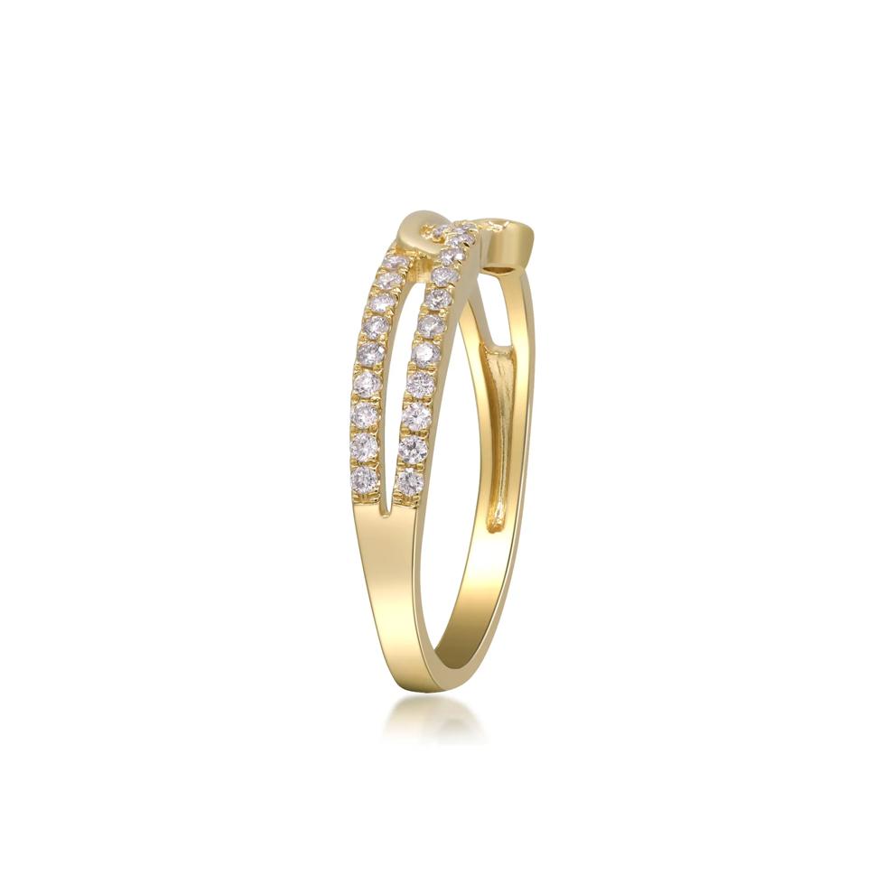Diamond Interlocking Ring in 10K Yellow Gold (1/5 ct. tw.) – Image 4 of 5