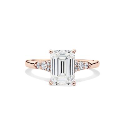 Lab Grown Diamond Emerald Engagement Ring in 14K Rose Gold (2 3/4 ct. tw.)
