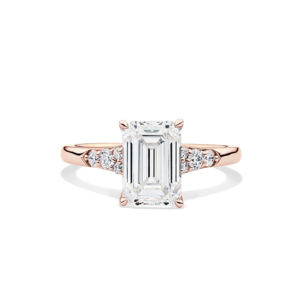 Lab Grown Diamond Emerald Engagement Ring in 14K Rose Gold (2 3/4 ct. tw.) – Image 1 of 4