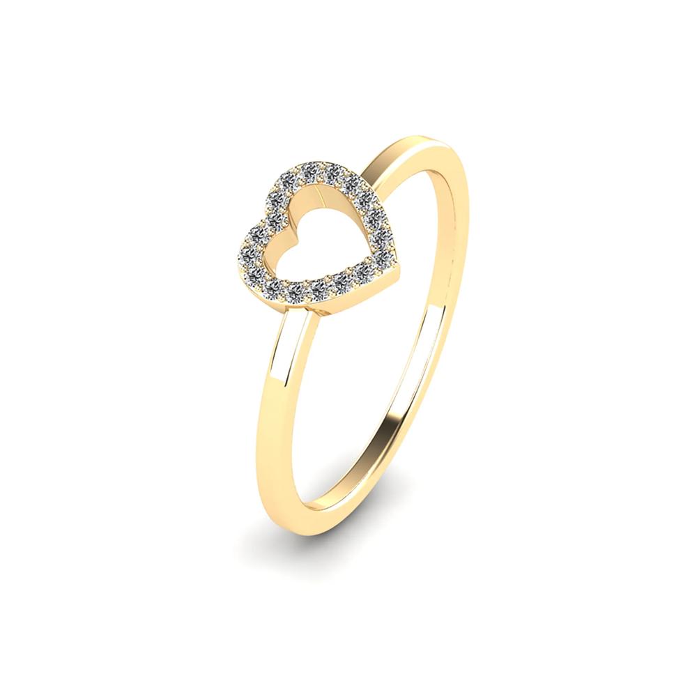 Diamond Accent Open Heart Ring in 10K Yellow Gold – Image 4 of 4