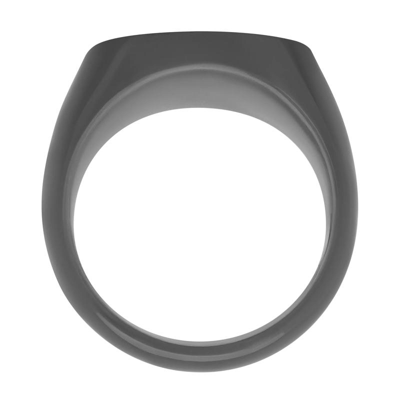 Round Chrysocopper Inlay Signet Ring in Zirconium – Image 2 of 3