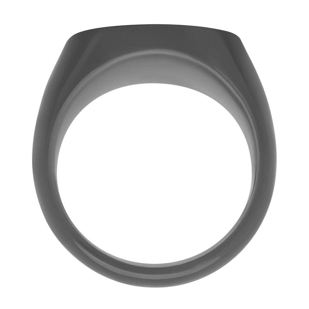 Round Chrysocopper Inlay Signet Ring in Zirconium – Image 2 of 3
