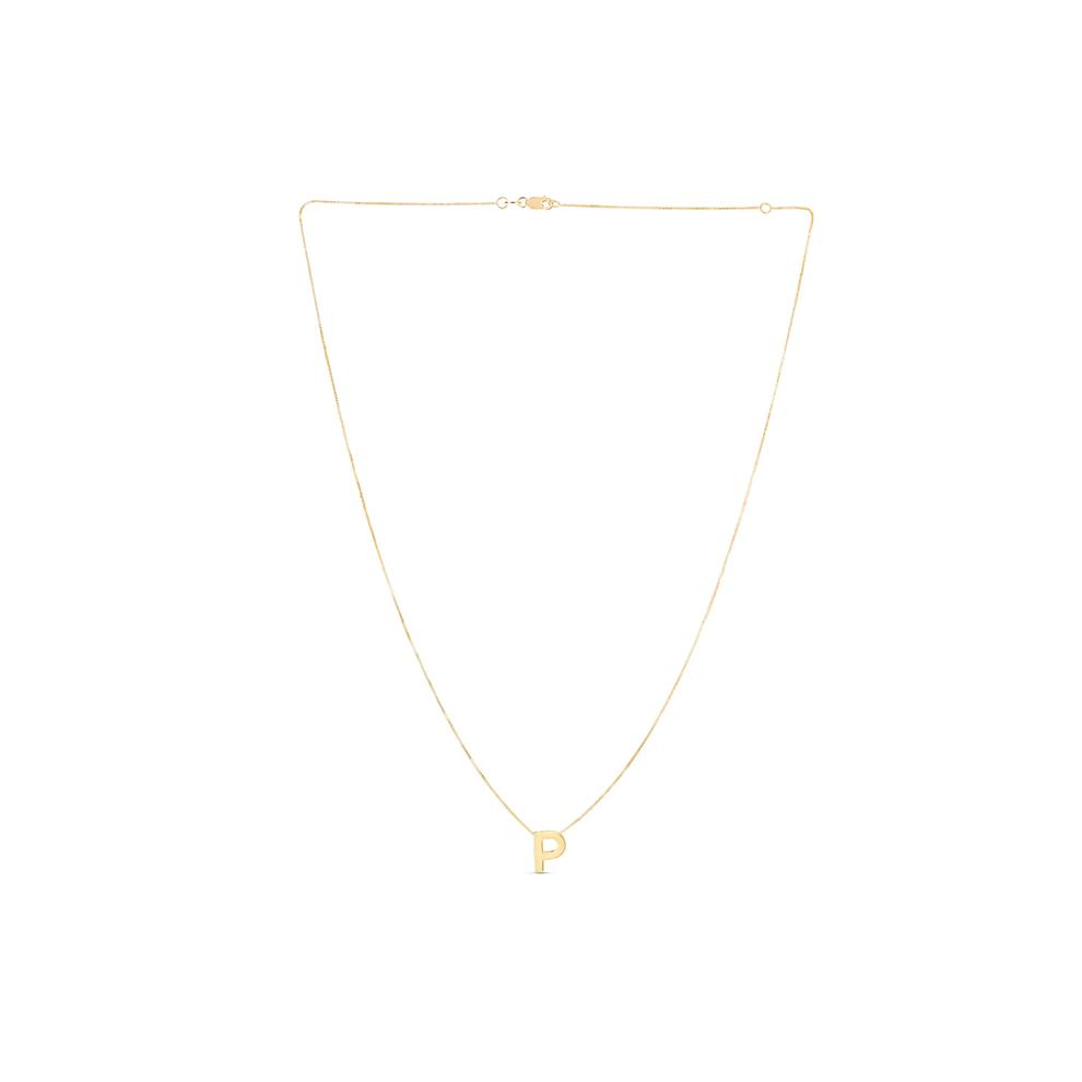 "P" Initial Necklace in 14K Yellow Gold – Image 1 of 1