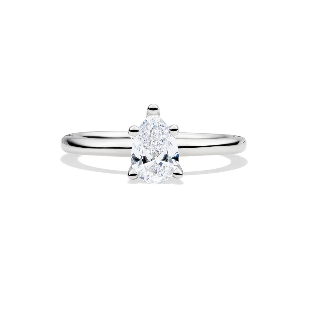 Lab Grown Diamond Pear-Shaped Solitaire Engagement Ring in 14k white gold (3/4 ct.) – Image 1 of 4
